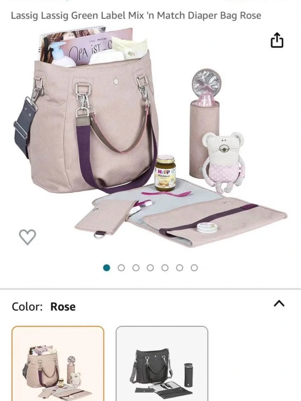 Rose LASSIG diaper bag